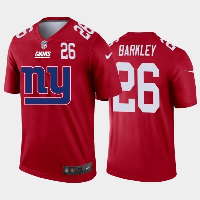 New York Giants #26 Saquon Barkley Red Men's Nike Big Team Logo Player Vapor Limited NFL Jersey Men's